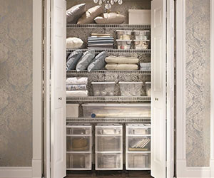 Optimize your linen closet space with The Closet Factory to make your items more accessible.