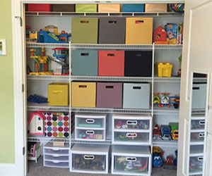 Help keep your garage organized with custom shelves from The Closet Factory.